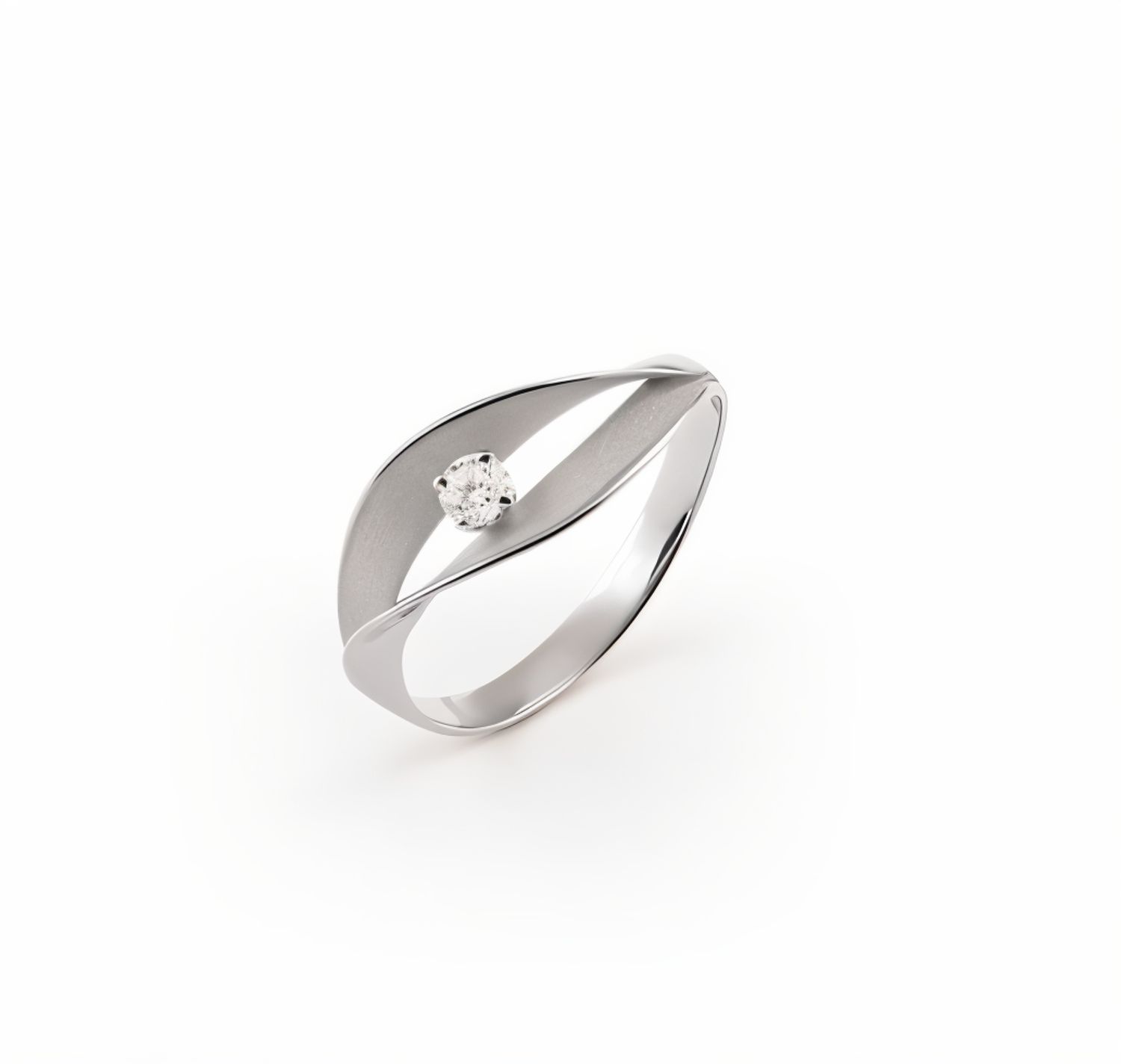 Ring mit Brillant 750 Weißgold Ring mit Brillant 750 Weißgold