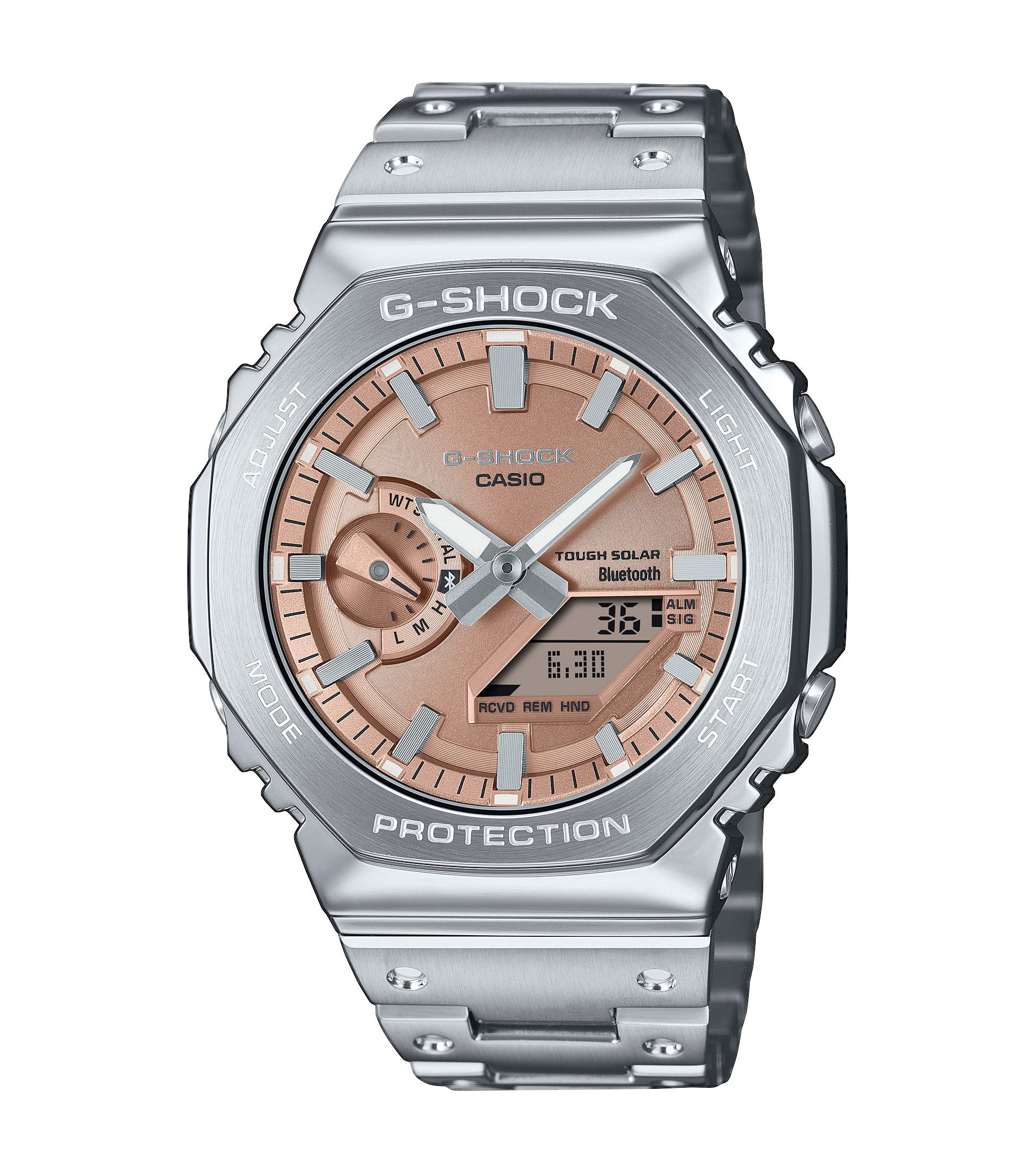 G-SHOCK GM-B2100AD-5A Vollmetalluhr mit kupferfarbenem Zifferblatt und Lünette aus Stahltalluhr in Edelstahl mit kupferfarbenem Zifferblatt