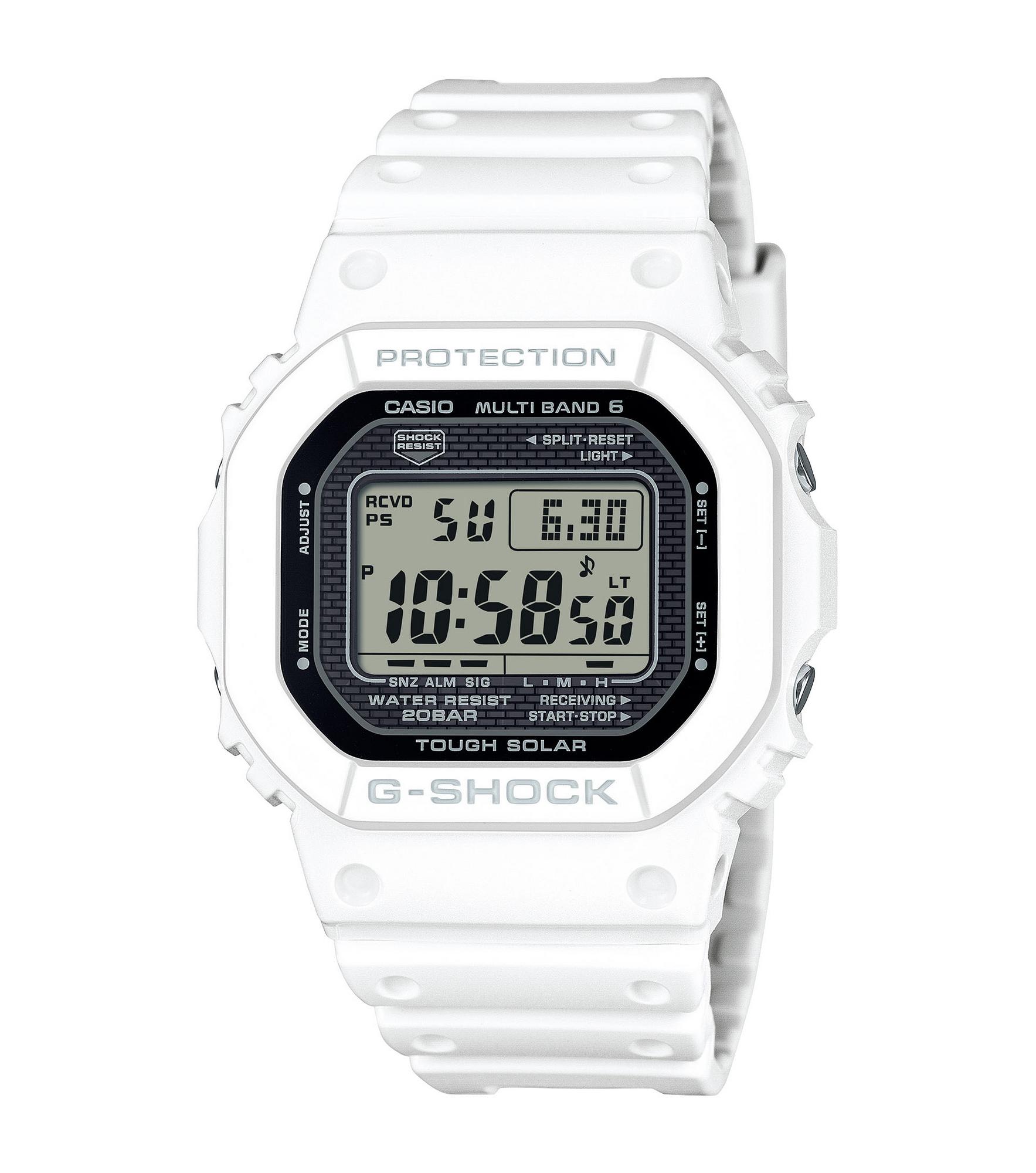 G‑Shock I Origin GW‑5000HS‑7ER Weiß – Heritage Edition G‑Shock I Origin GW‑5000HS‑7ER: Weißes Modell, inspiriert von der ersten G‑SHOCK (DW‑5000C, 1983). Edelstahlgehäuse mit DLC-Beschichtung, verschraubter, hochglanzpolierter Gehäuseboden, klassisches Zifferblattdesign und biobasiertes Resin-Armband – Made i