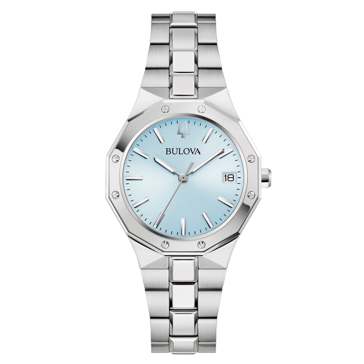 Bulova Damenuhr 96M169 – Blue Elegance in Silber Bulova Damenuhr 96M169: Elegante Damenuhr mit blauem Zifferblatt, leuchtenden Indizes, Saphirglas, einem silberfarbenen Edelstahlgehäuse mit verschraubtem Boden und silberfarbenem Edelstahlarmband mit Sicherheits-Faltschließe – erhältlich bei Juwelier Bec