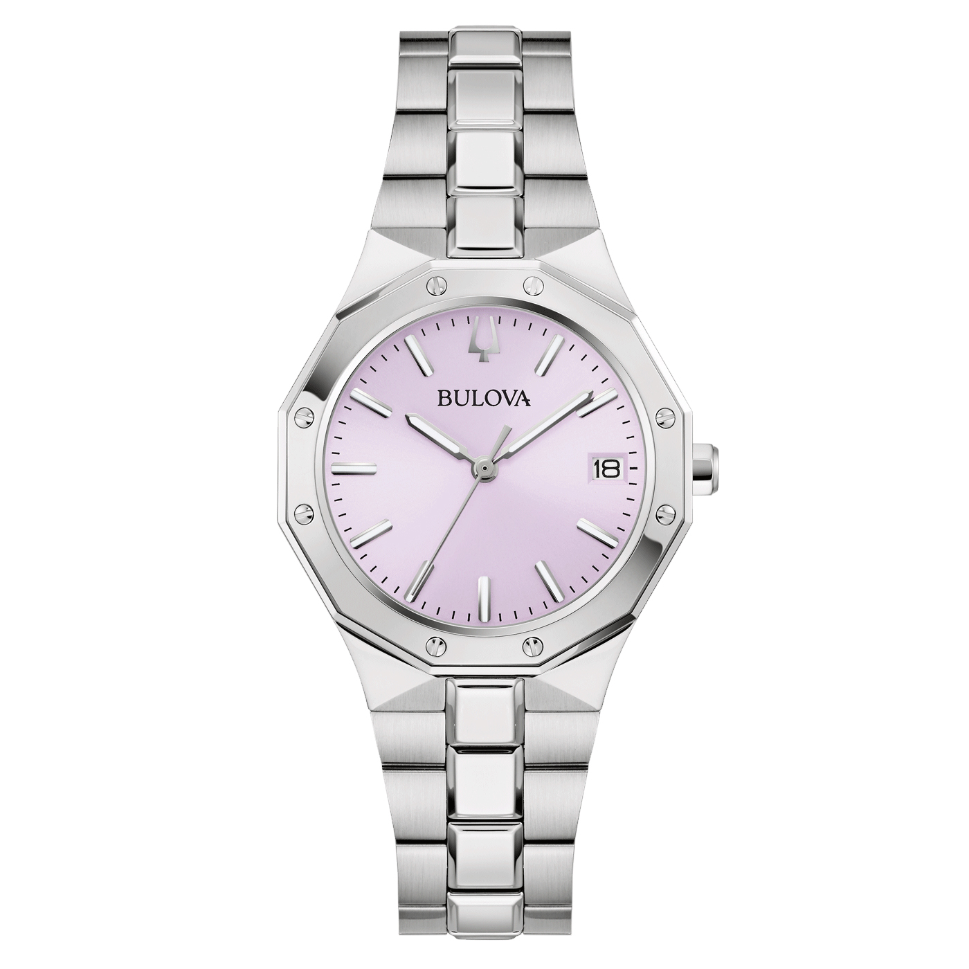 Bulova Damenuhr 96M170 – Pink Elegance in Silver Bulova Damenuhr 96M170: Elegante Damen-Uhr mit rosa Zifferblatt, leuchtenden Indizes, Saphirglas, silberfarbenem Edelstahlgehäuse mit verschraubtem Boden und silberfarbenem Edelstahlarmband mit Sicherheits-Faltschließe – erhältlich bei Juwelier Becher.