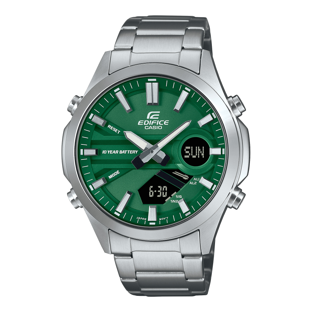 Casio Edifice EFV-C120D-3AEF mit grünem Zifferblatt und Edelstahlarmband