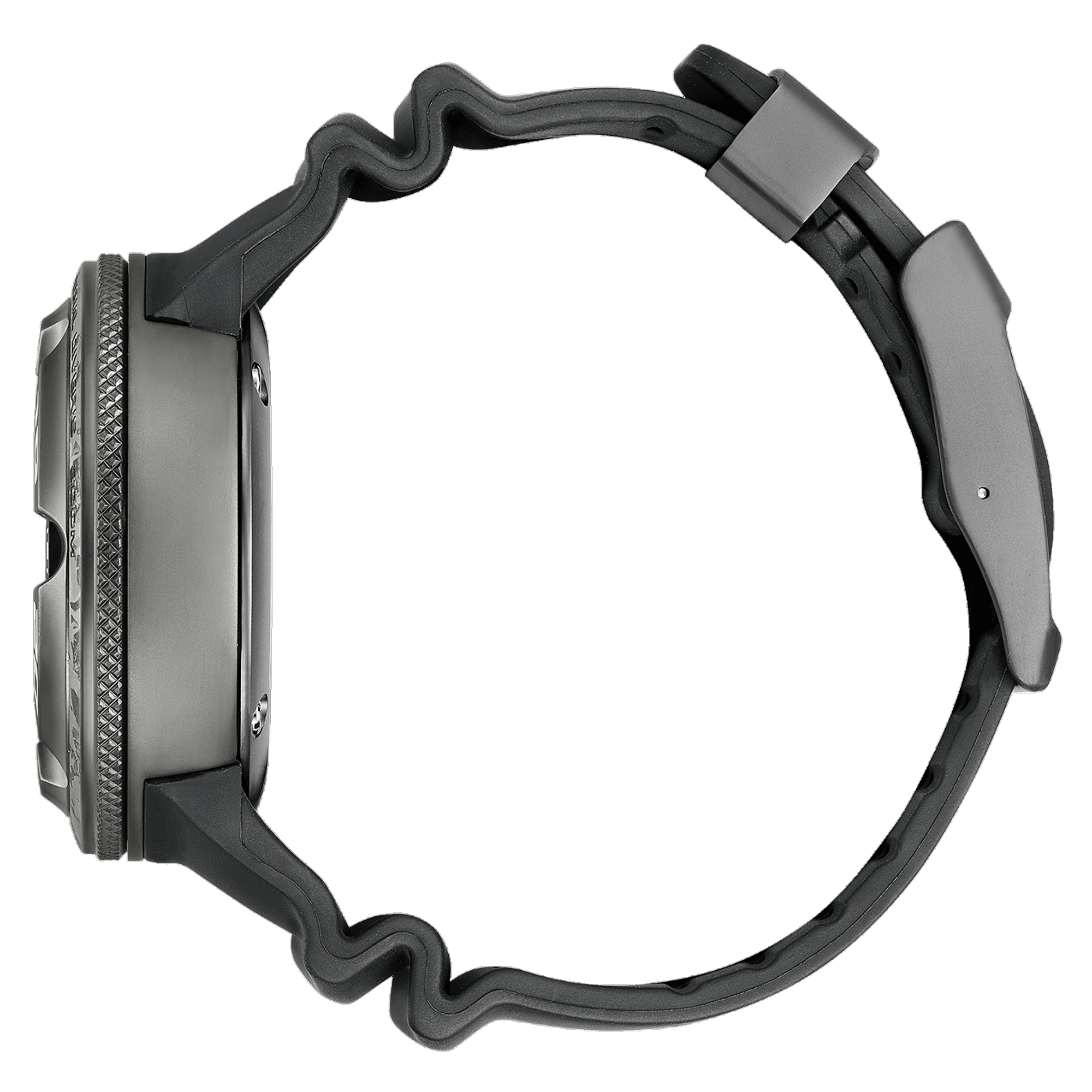 Citizen Godzilla-Promaster Professional Diver 300 BJ8056-01E Seitenansicht Citizen Godzilla-Promaster Professional Diver 300 mit schwarzem Kautschukband Seitenansicht
