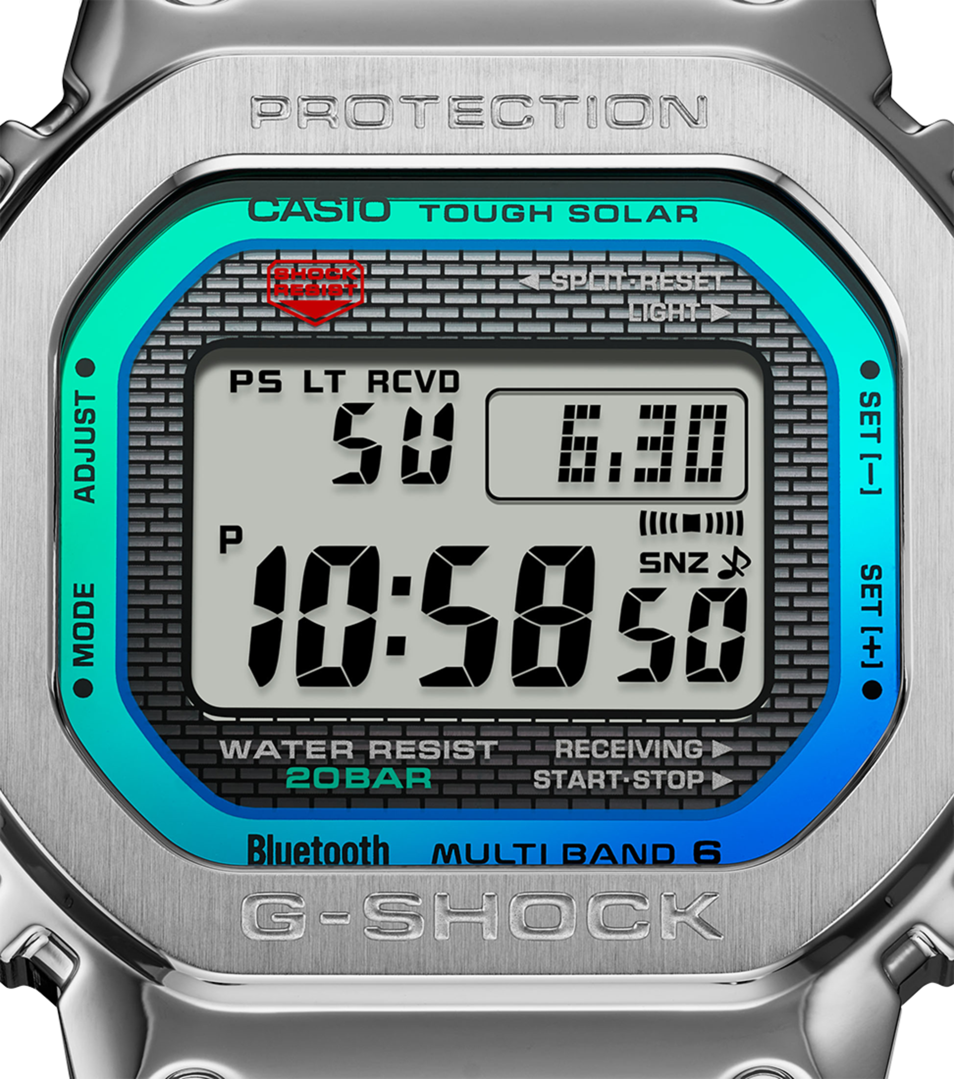 G-Shock GMW-B5000PC-1ER – Regenbogen-Edition Zoom G-Shock GMW-B5000PC-1ER mit Regenbogendesign und Edelstahlgehäuse zoom