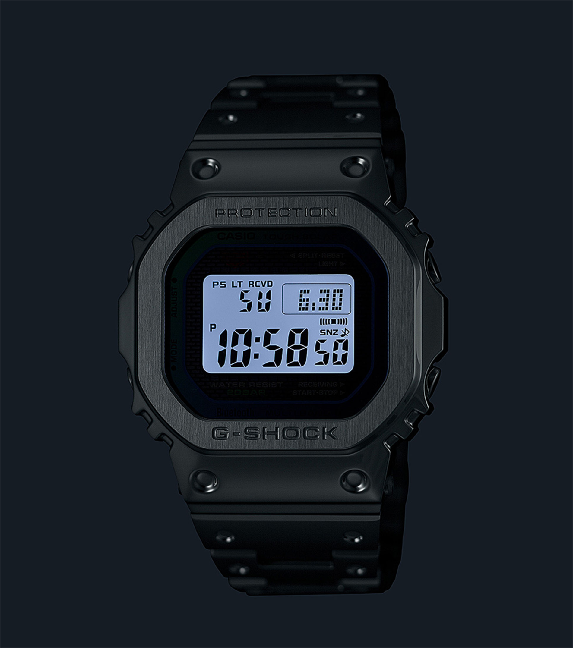 G-Shock GMW-B5000PC-1ER – Regenbogen-Edition Beleuchtung G-Shock GMW-B5000PC-1ER mit Regenbogendesign und Edelstahlgehäuse Beleuchtung