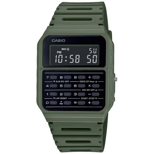 Casio I Uhr mit Taschenrechner I olive-grün