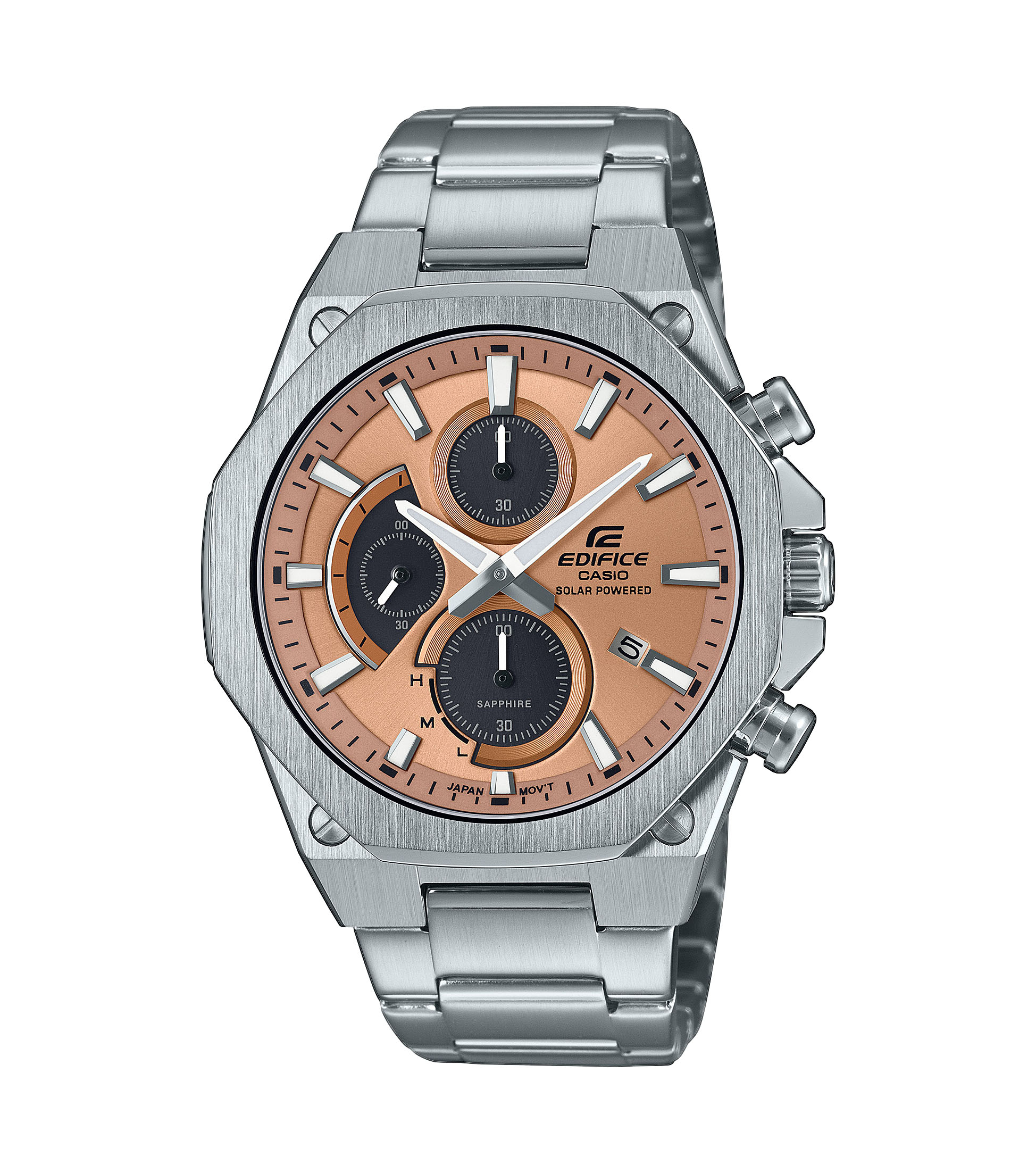 Casio Edifice EFS-S570D-5A – Flacher solarbetriebener Chronograph Casio Edifice EFS-S570D-5A Uhr aus Edelstahl mit Saphirglas