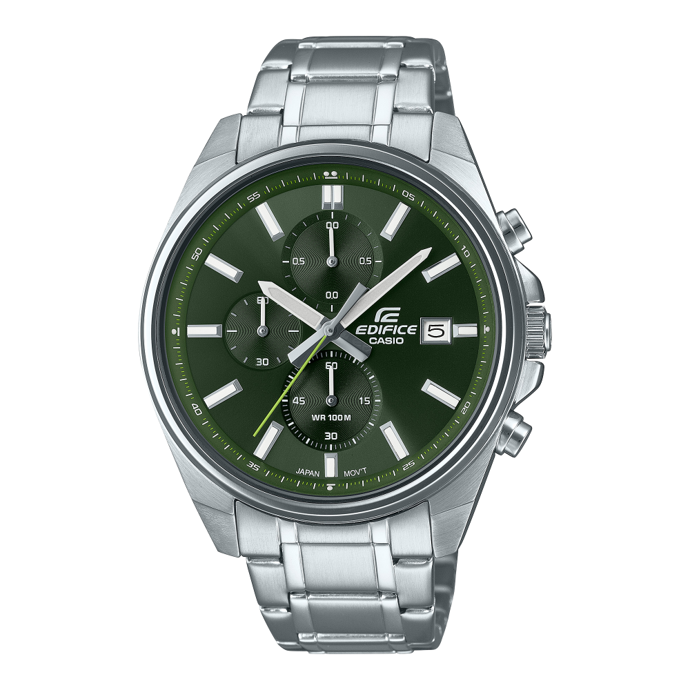 Casio Edifice EFV-610D-3CV mit grünem Zifferblatt und Edelstahlarmband