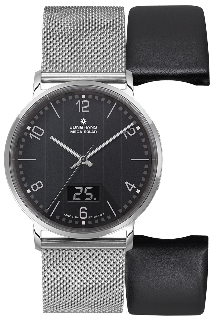 Junghans Milano Mega Solar 56/4628.44 Junghans Milano Mega Solar mit Edelstahlgehäuse und Milanaiseband