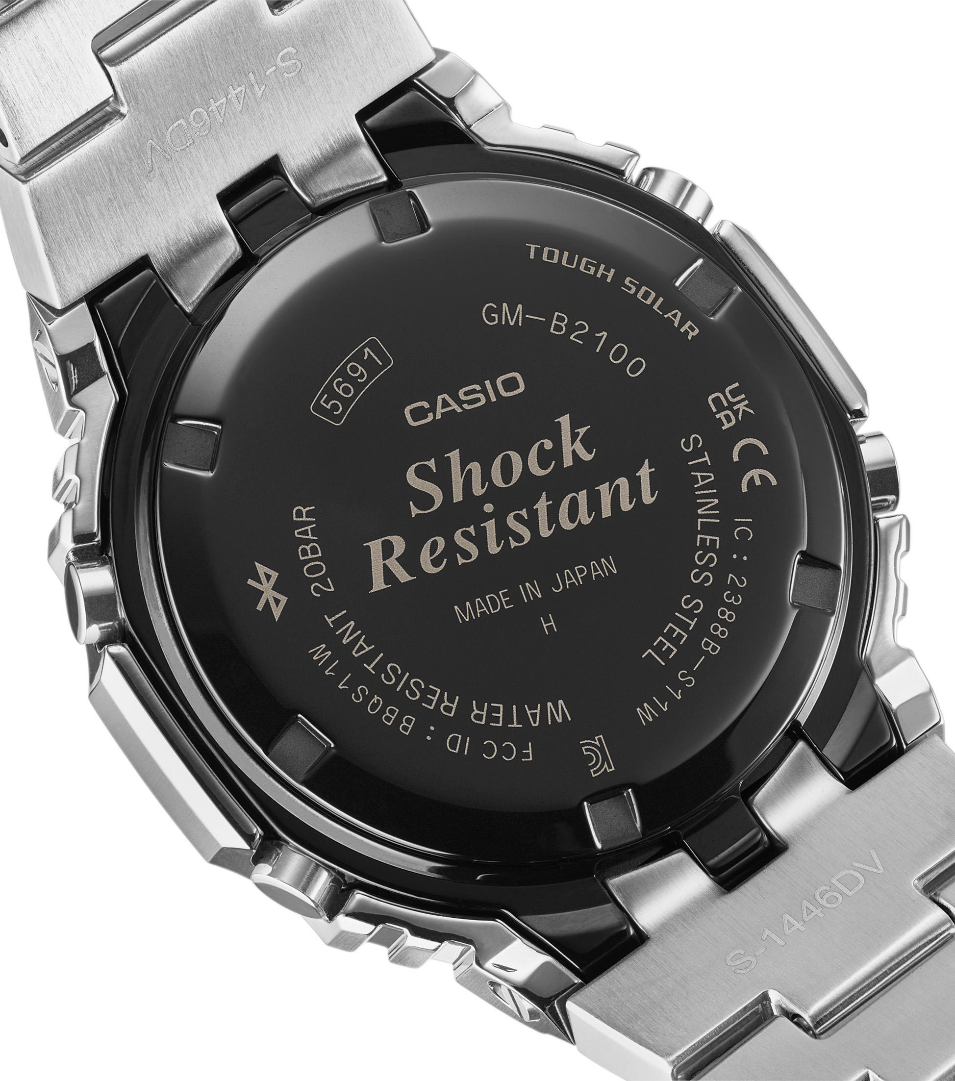 G-Shock GM-B2100AD-5AER Rückseite G-SHOCK GM-B2100AD-5A Vollmetalluhr mit kupferfarbenem Zifferblatt und Lünette aus Stahl - Bodendeckel