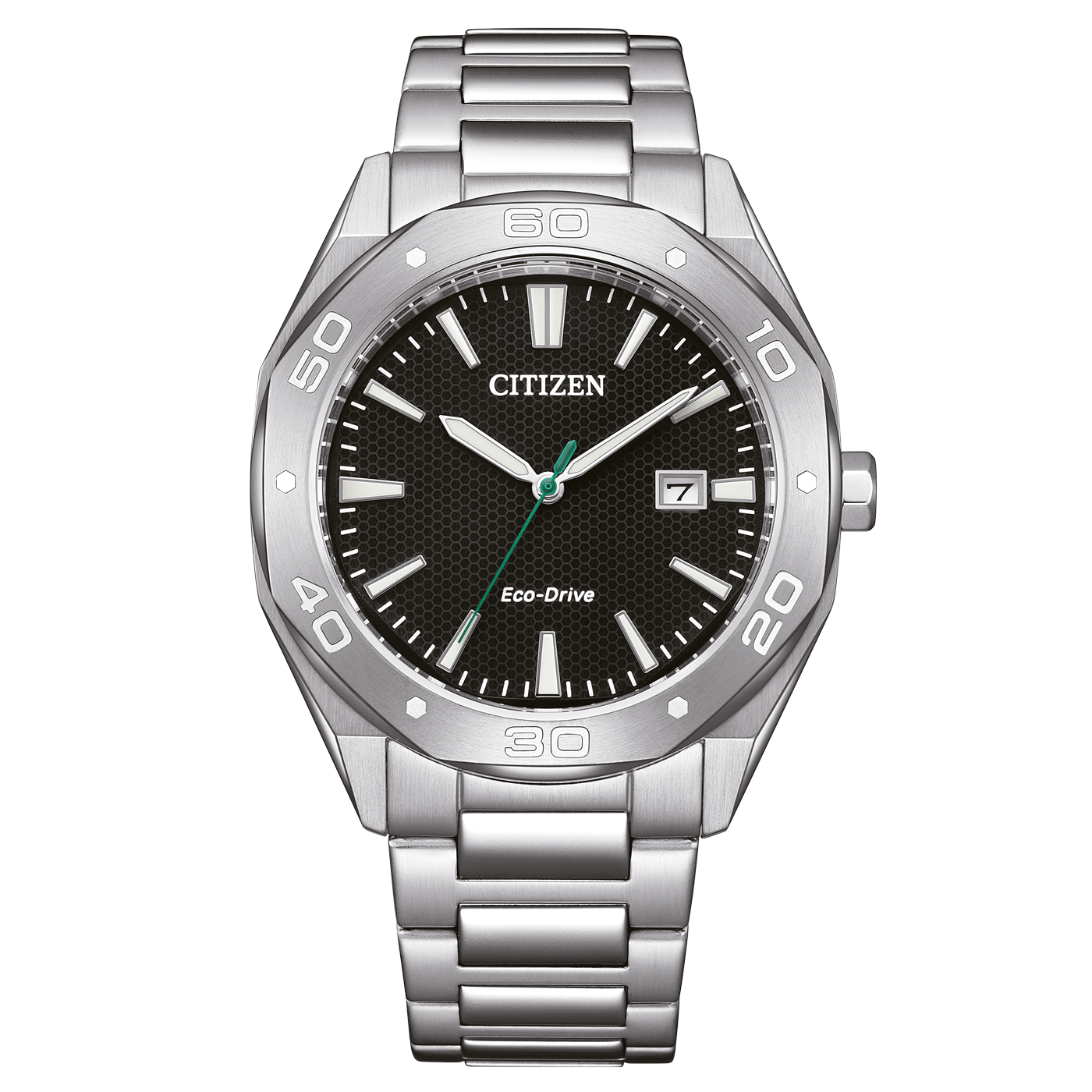 Citizen BM7631-52E mit schwarzem Zifferblatt und Edelstahlarmband