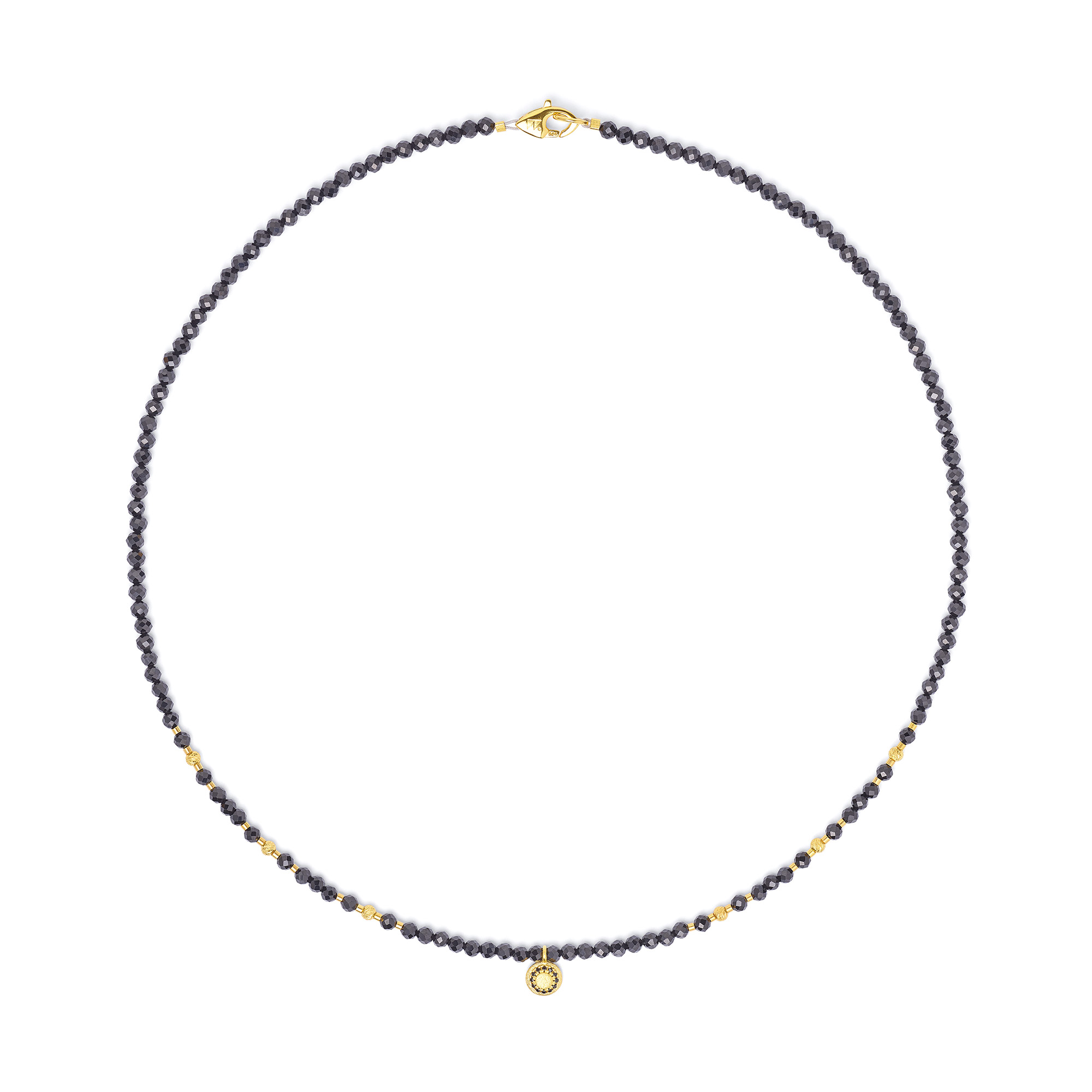 Halskette mit Spinell I 24-Karat-goldplattiert